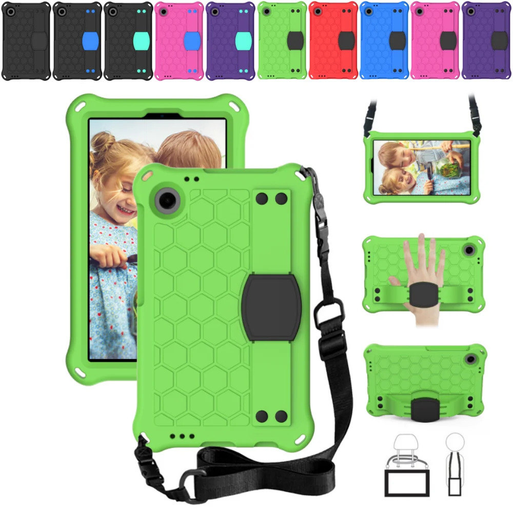 

For Blackview tab 60 8.7 inch 2023 Kids Safe Case Shockproof EVA Tablet Cover Stand Shell Funda with Shoulder Strap