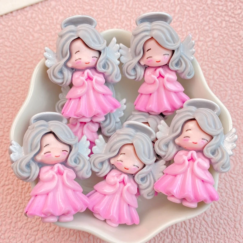 10Pcs New Cute Princess Series Flat Back Resin Cabochon gioielli fai da te accessori per la decorazione artigianale