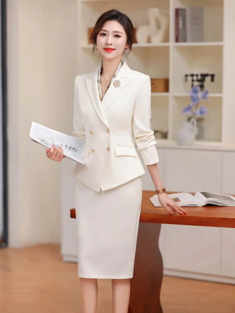 High-End Profional Women's Suit Set Autumn Winter Hotel Front Desk Reception Beau Therapist Jewelry Store Work orm