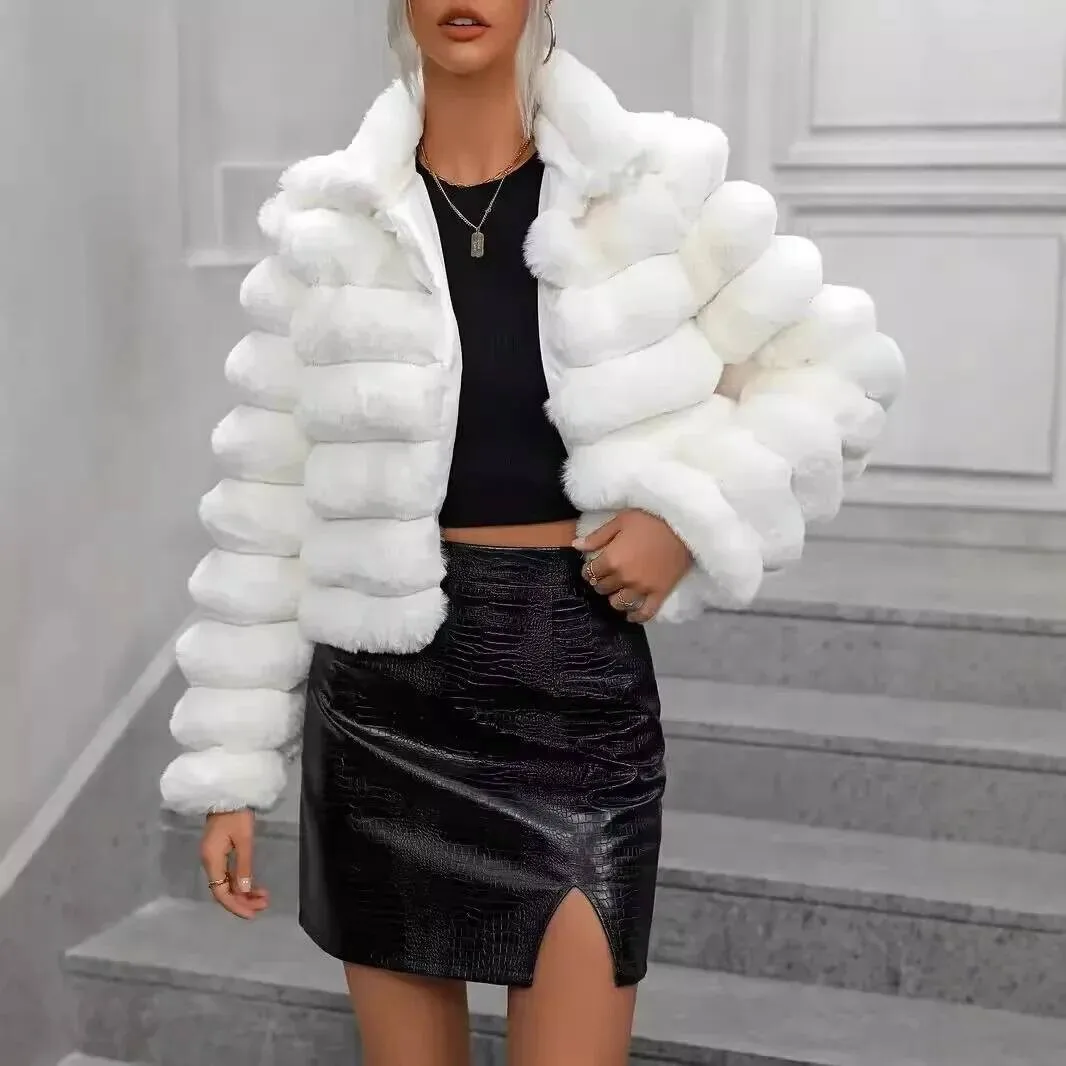 

Fashionable Imitation Short Style Trendy Girl Winter Jacket Russian Bestseller Fake And Mixed Fur Coat