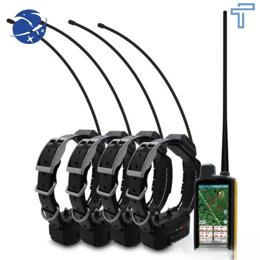 

Original brand new！.One host with 4 collars Yun YiIP67 Waterproof Hunting Dog Collar Option Up to 10 Mile Range 4g Gsm Tracker