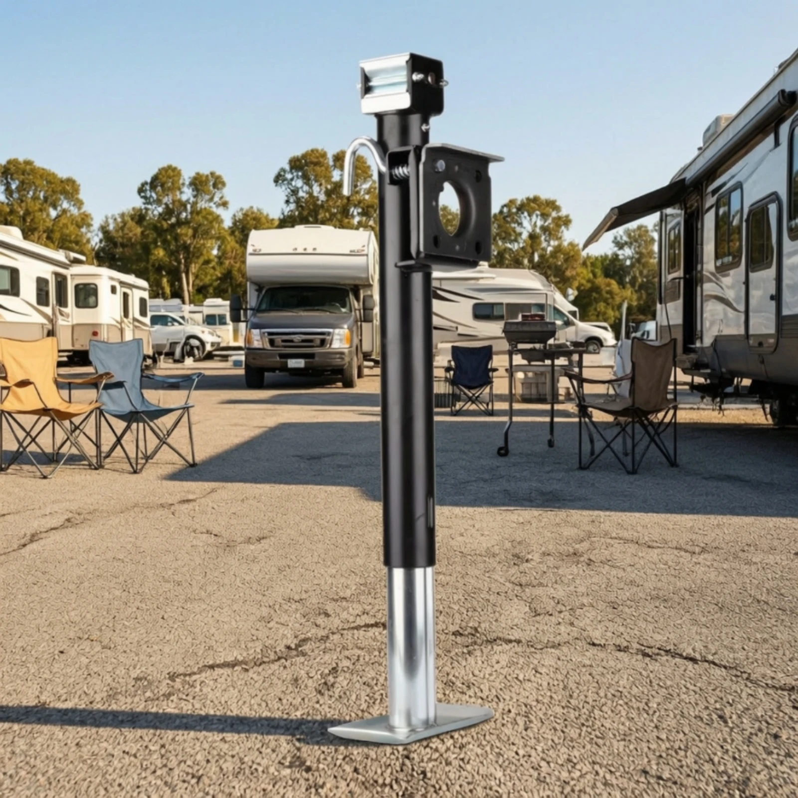 Travel Trailer Stabilizer Jack Detachable RV Stabilizer Jack Support Leg Steel Removable for Campers, Campsite Setup