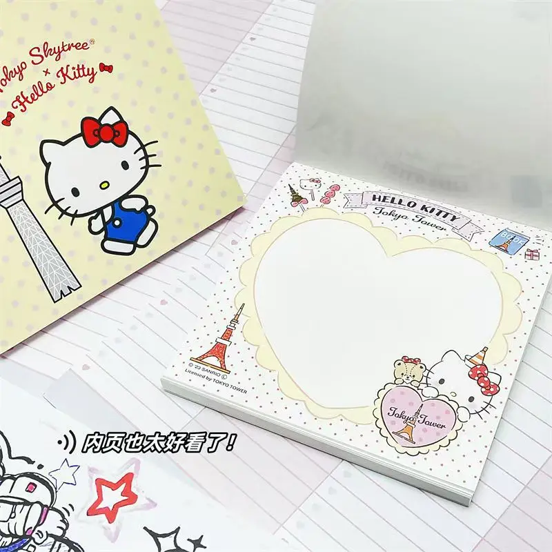 Cute Sanrio Hello Kitty Series Memo Book Student Cartoon Origami Material Girl Creative 100 Pages Notebook School Stationery