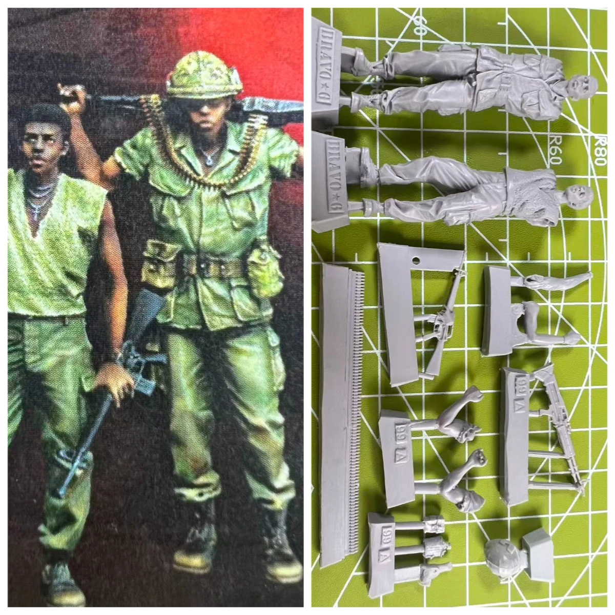 

1: 35 Resin Model Vietnam War Jungle Soldier Scene Model Toy Unpainted 2 People