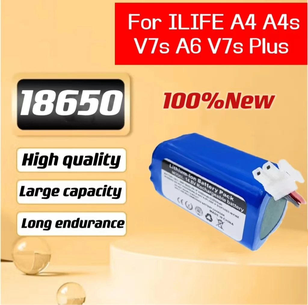 

100%/New 14.8V 2600Mah lithium ion battery For ILIFE A4 A4s V7s A6 V7s Plus Robot Vacuum Cleaner