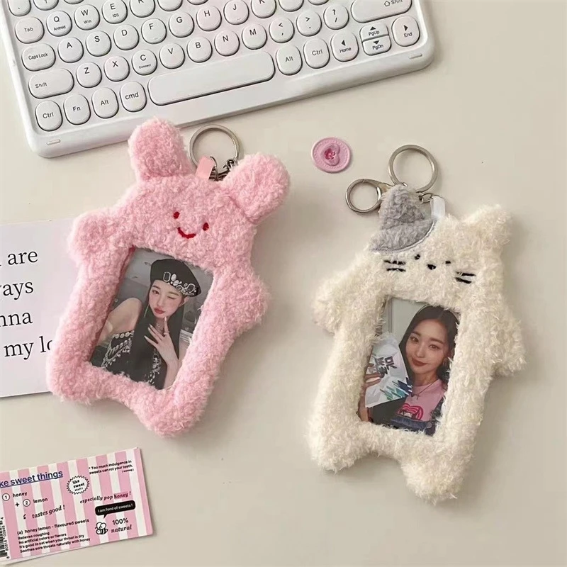 Plush Photocard Holder Cute Rabbit Kpop Album Picture Case Binder Photo Card Packaging Supplies Idol Cards Collect Sleeve Holder