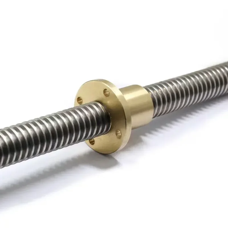 1PC 304 stainless steel T10 lead screw length 100 200 300 400 500 600 mm lead 2 4 8 10 12 mm trapezoidal spindle screw and nut