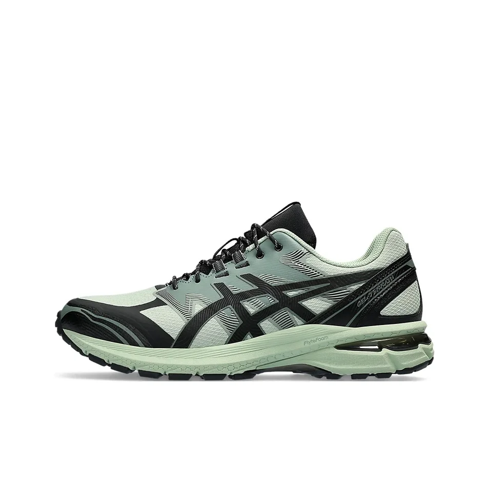ASICS Gel Terrain Mesh Cushioning Abrasion Resistant Breathable Low top Running Shoes Unisex Green Black 1203A342-300