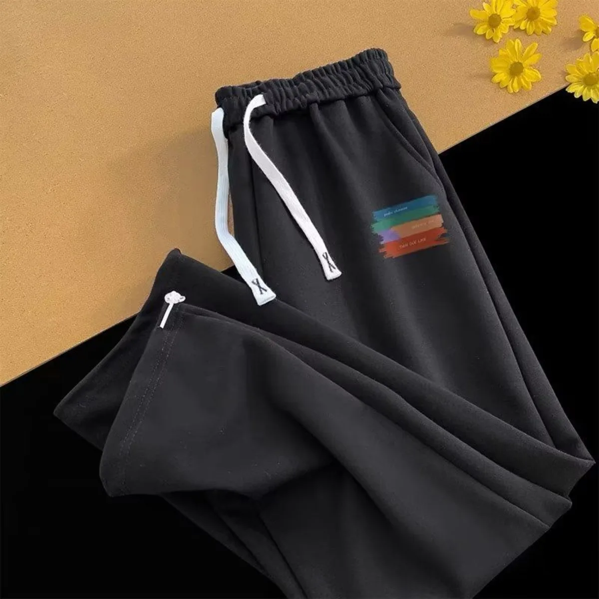 

Популярные летние новые модные повседневные свободные спортивные штаны с радужным принтом на шнурке, широкие брюки, мужские брюки, мужские брюки