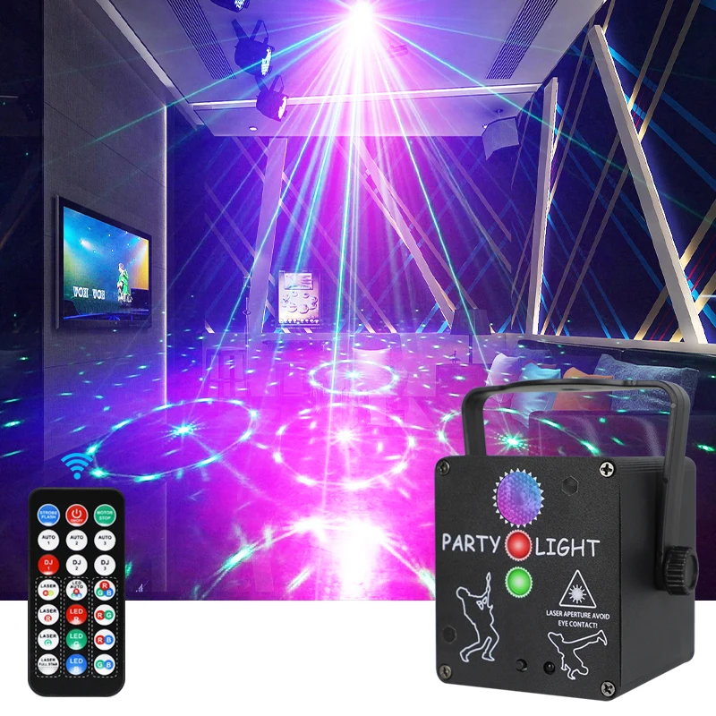 HCWE Disco Lamps USB Mini Party Lights Portable Projector Colorful RGB DJ Stroboscopes Stage Lighting For Bar Club Karaoke Light