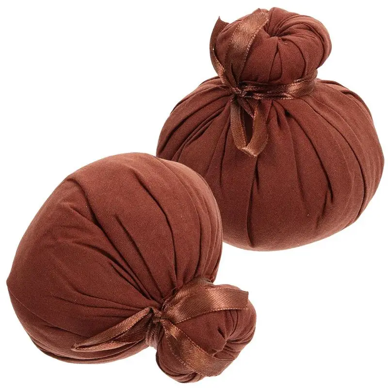 

2Pcs Hot Compress Bag Heat Warming Pouches Chinese Herbal Bags Compress Ball Massage Ball