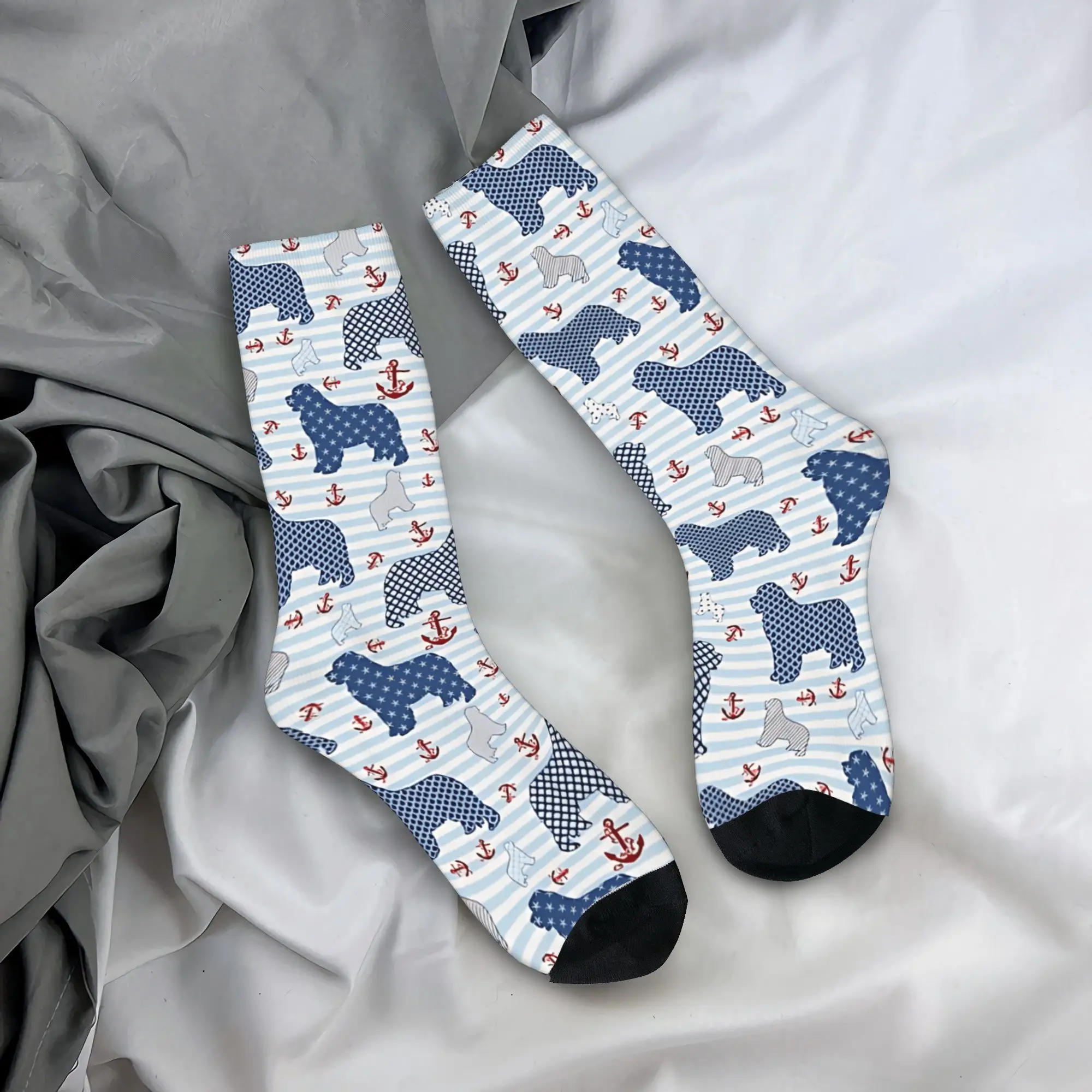 

Морские носки с рисунком якоря для новорожденных, противоскользящие чулки, дышащие носки для бега для пары, осенние элегантные носки с принтом