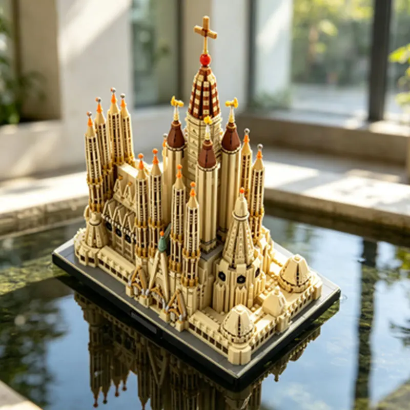 MOC Creative Architecture Sagrada Familia Large Chapel Small Particle Building Block Set for Adults (10045pcs)