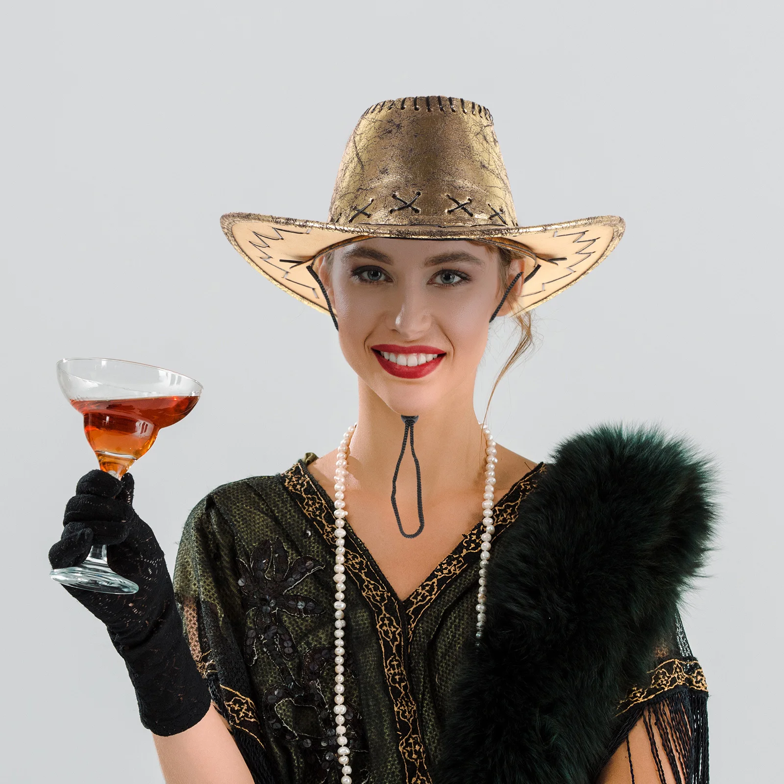 

1pc For Performance Costume Accessory Men For Men Women Cosplay Hat Gold Cowboy Cowboy Costume Accessory Hat