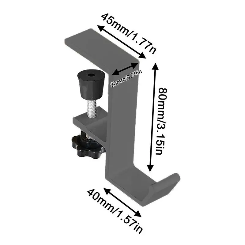 Alumínio liga gancho sob mesa fone de ouvido cabide, gancho forte, braçadeira gancho, prego livre, leve bolsa, fone de ouvido cabide, mochila
