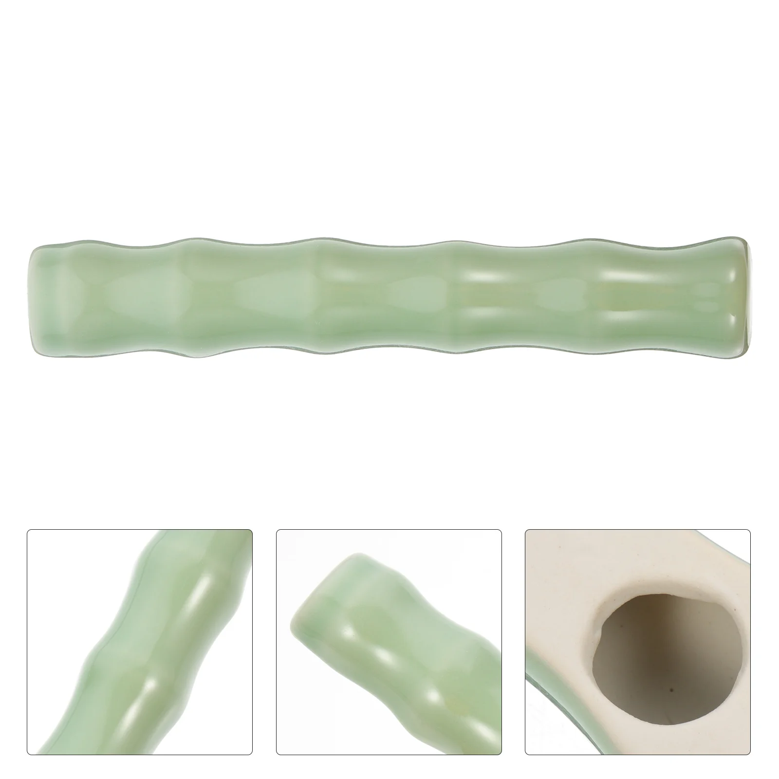 

Bamboo Joint Pen Rest Chinese Calligraphy Ceramic Brush Holder Exquisite Design Anti-Slip Desk Accessory Ceramic Brush Holder
