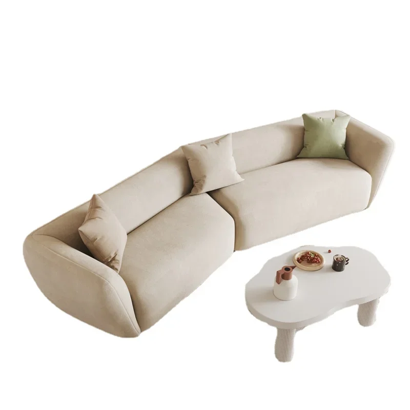 

ZL Special-Shaped Sofa Curved Corner Three-Seat Small Apartment Living Room Technology Cloth