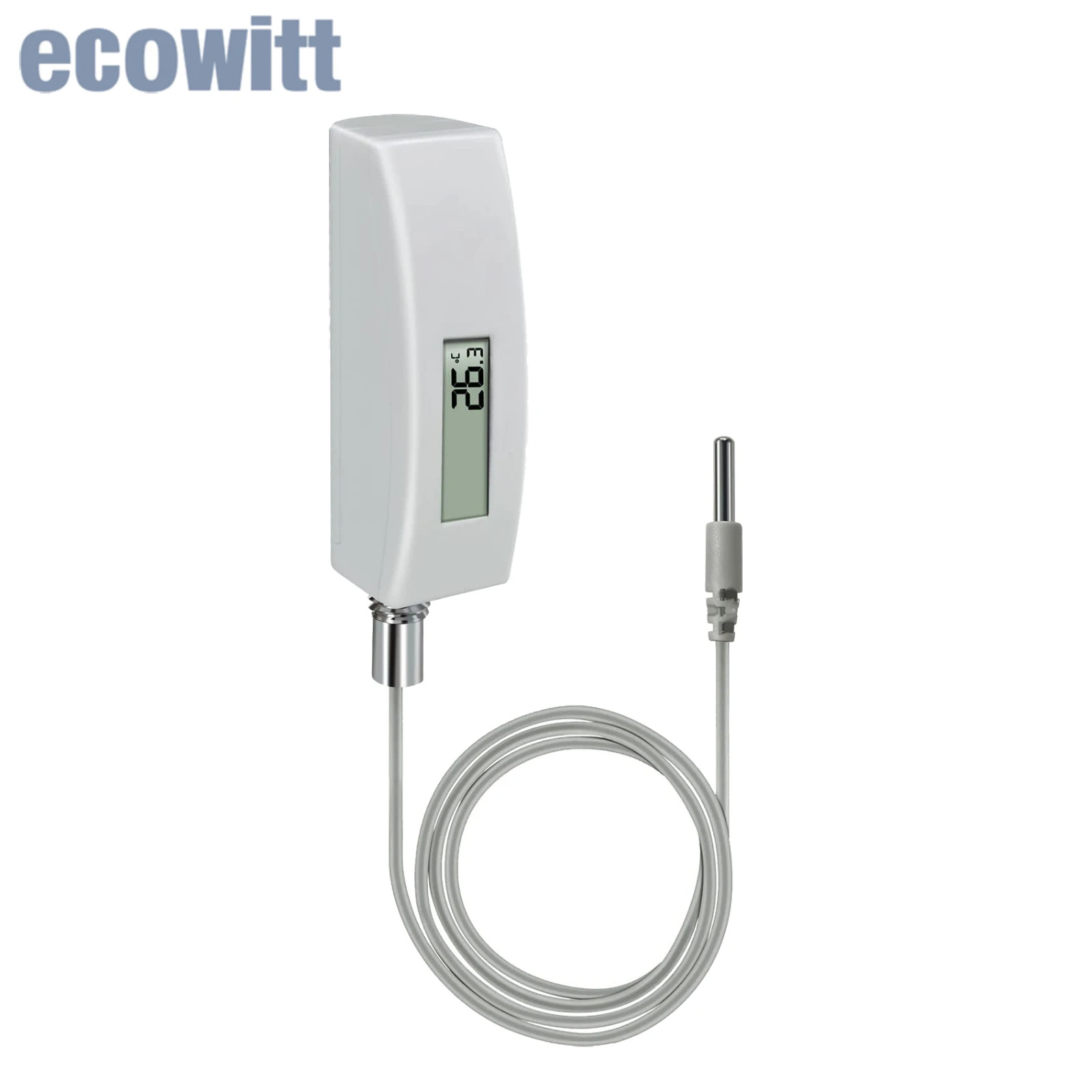 Ecowitt WN34L digitální kaluž teploměr s LCD displej, vodotěsný voda teplota senzor, lehko na namontovat, 10ft kabel senzor