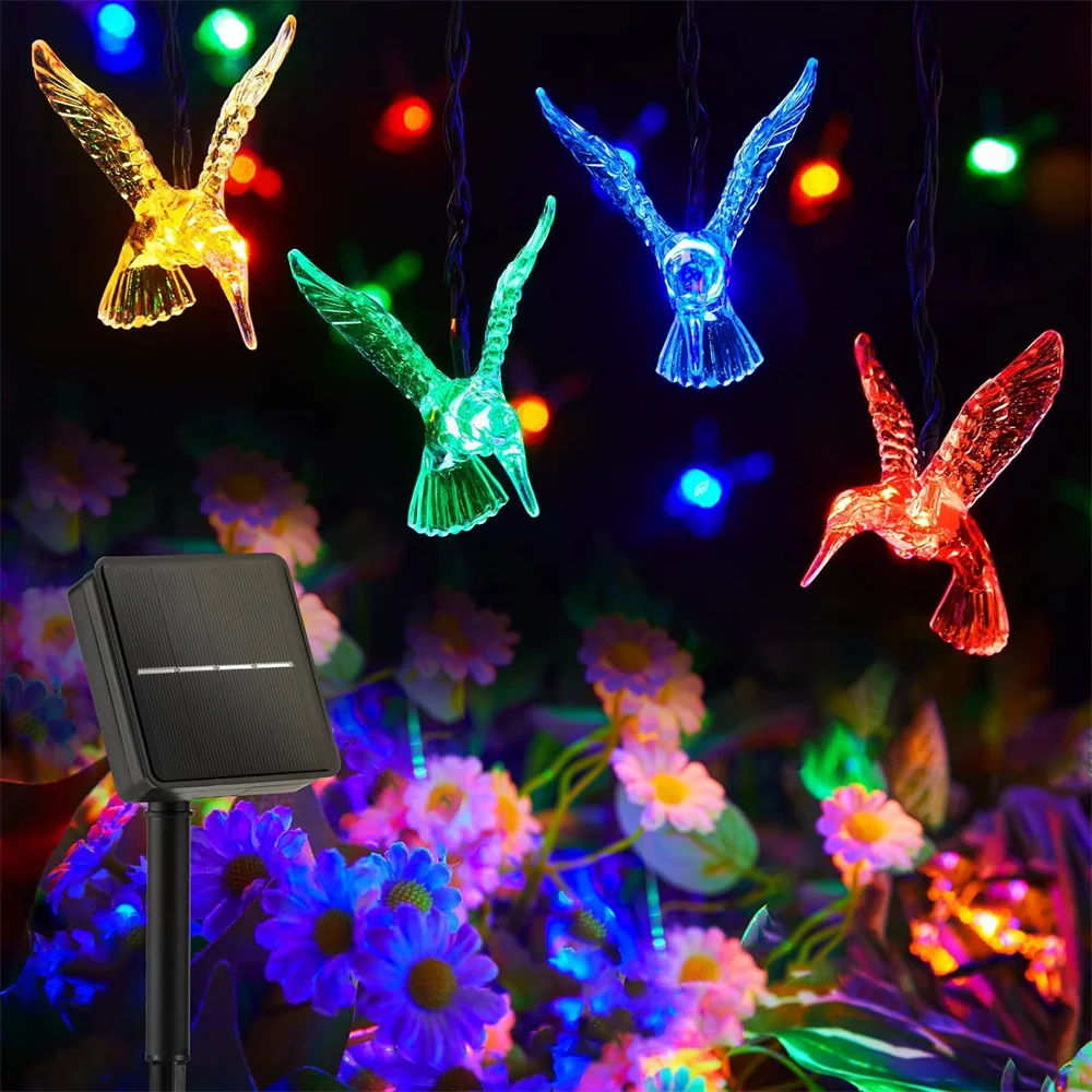 20LEDS Solar String Light For Holiday Hummingbird Lights Outdoor Waterproof Garden Decoration Solar String Lights HomeDecro L061