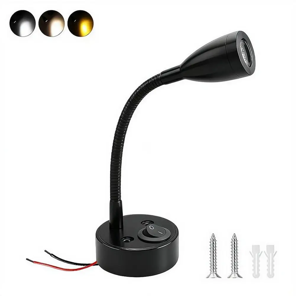 12V-24V 3W Leselampen Wandlampe für LKW Wohnmobil Yachten Kabine Nachttisch, Campingbus Wohnwagen Boot RV Beleuchtung – Detail 4