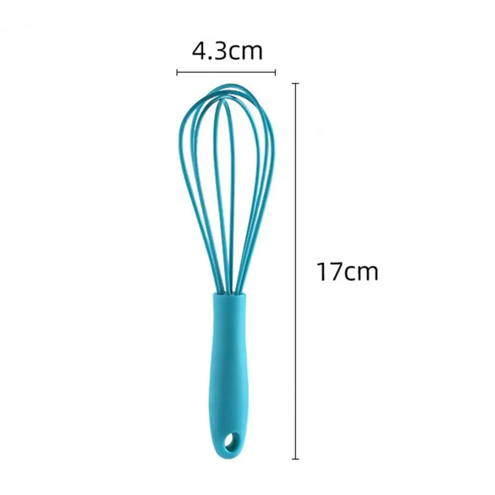 17 سنتيمتر خافق البيض دليل خفقت يده سيليكون المغلفة سلك بالون خفق غير عصا لمزج الطبخ اثارة أداة المطبخ