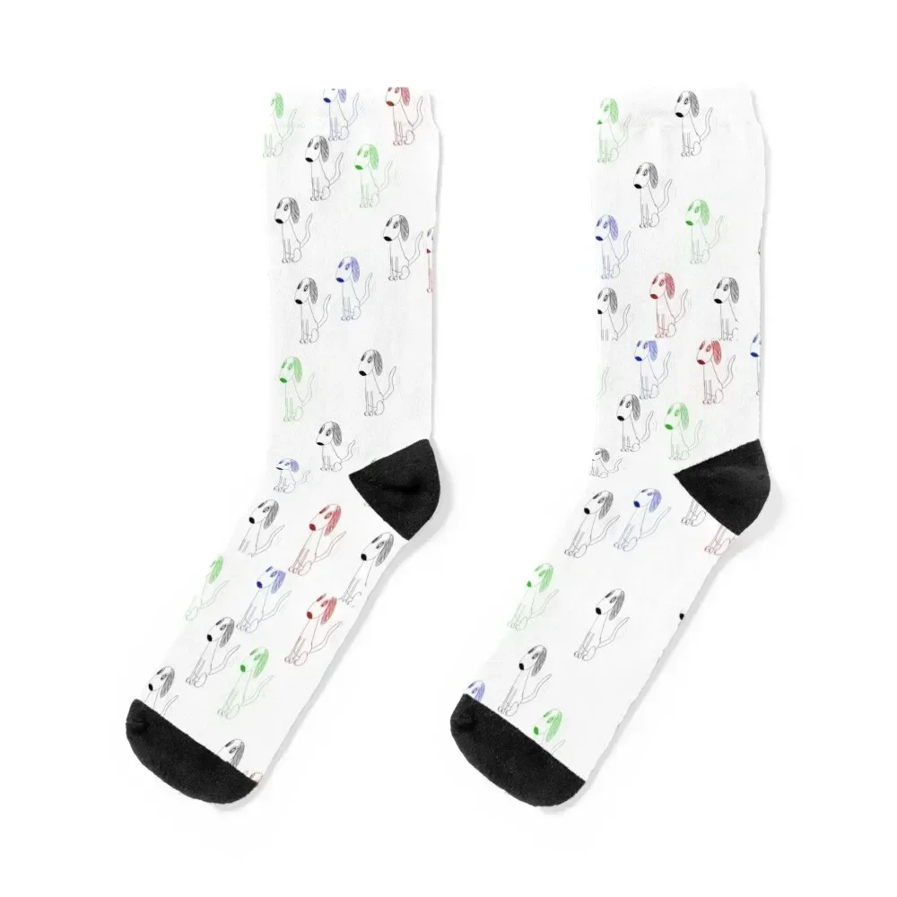 

I Can't Draw Series: Dog Socks retro colored christmas gifts sport Socks Men's Women's