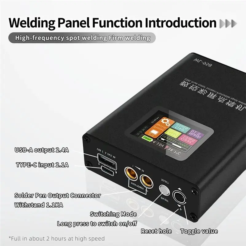 AT05-Portable Spot Welder Mobile Spot Welding Machine Pure Copper Soldering Pen USB 5V/2.4A Output