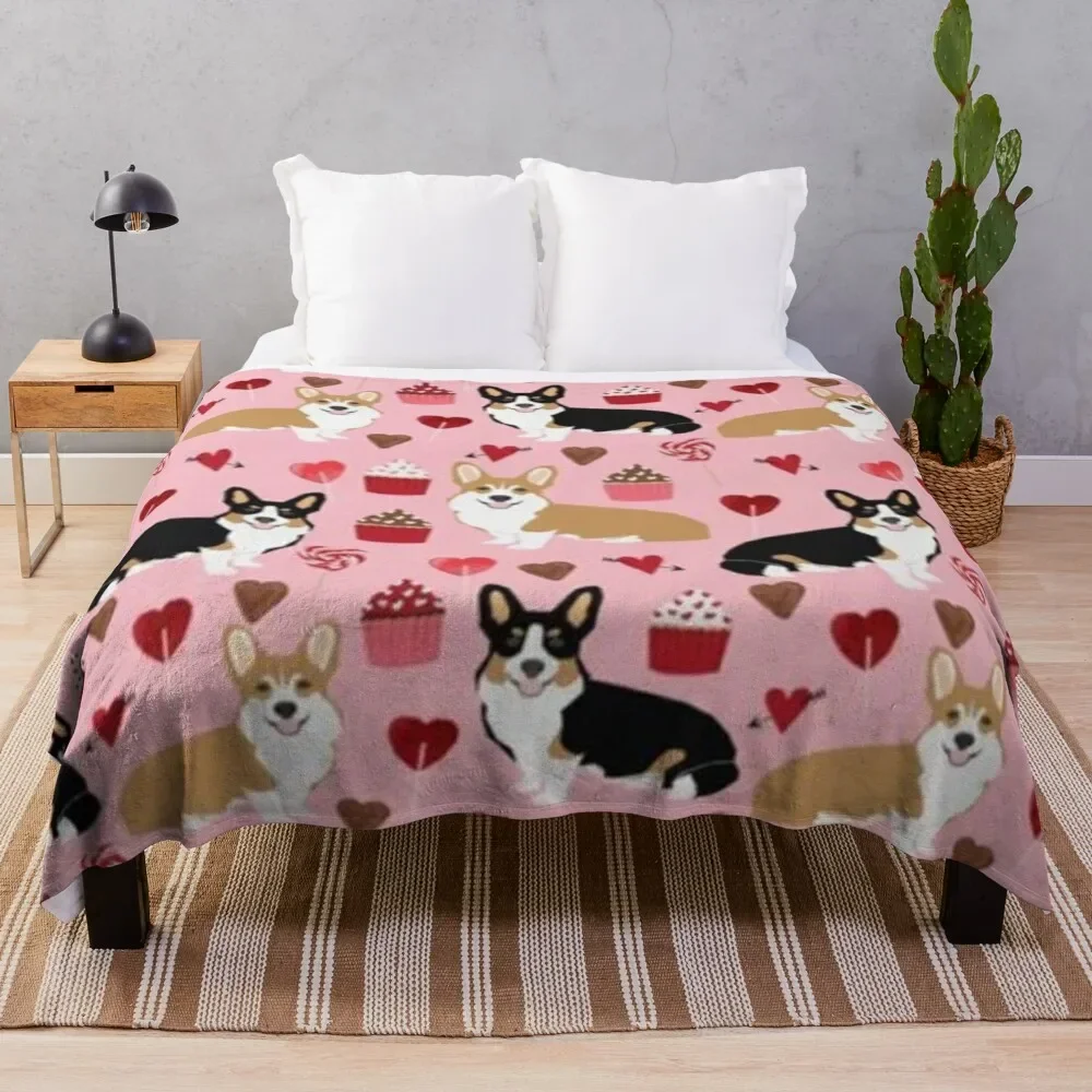 

CORGI VALENTINE'S DAY Throw Blanket Softest halloween Soft Beds Thin Blankets