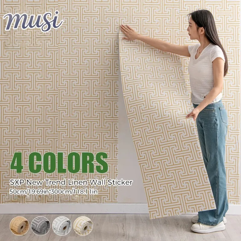 Thick Peel and Stick Wallpaper Modern Geometric Self Adhesive Wall Panels Waterproof for Bedroom Living Room Decor Wall Cladding