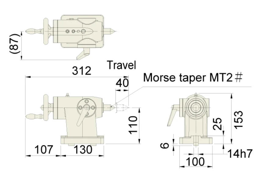 25A(New Ultra Small) series Taiwan lathe manual tailstock parts 4th axis rotary table