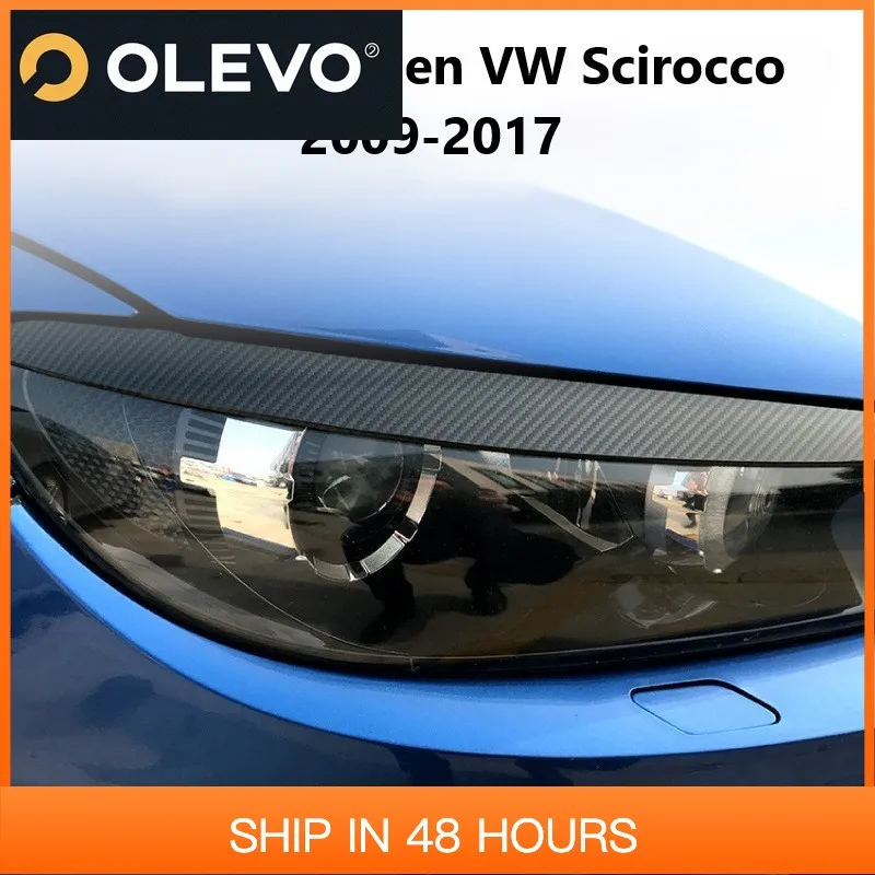 

New Car Headlight Eyebrows Eyelid Trim Cover For Volkswagen VW Scirocco 2009-2017 Front Light Sticker Trim Body Kit Car Accessor