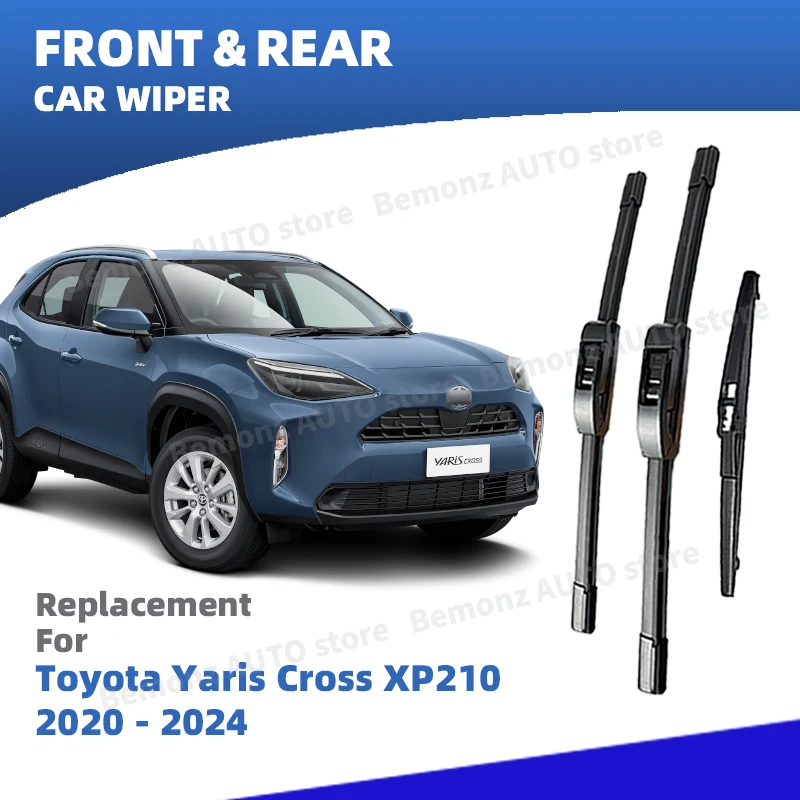 LHD Vorne Hinten Scheibenwischerblätter Für Toyota Yaris Cross XP210 2020 2021 2022 2023 2024 3 stück Windschutzscheibe fenster Zubehör