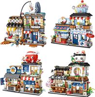 Loz Architecture Street Shop Izakaya Moc Building Blocks Store steamed bun shop Japanese Street Scene Puzzle Gift Toy