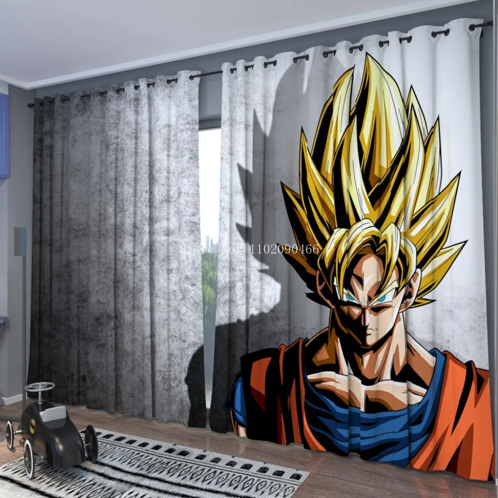 Cortina opaca de Dragon Ball para niños, Textiles de Anime para decoración del hogar, regalo de Navidad