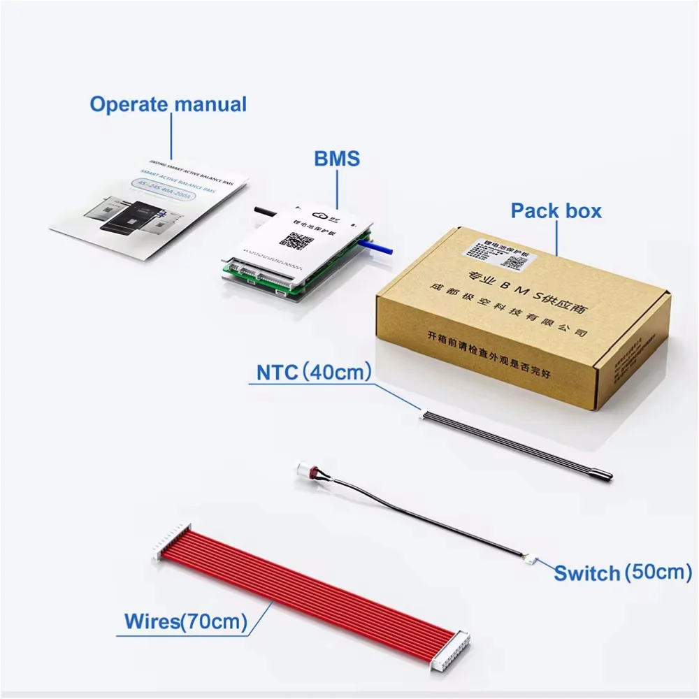 JIKONG Smart BMS Active Balance Current BD4A8S4P 0.4A 4S-8S 40A Li-ion/LiFePo4/LTO Battery Overcharge and overvoltage protection