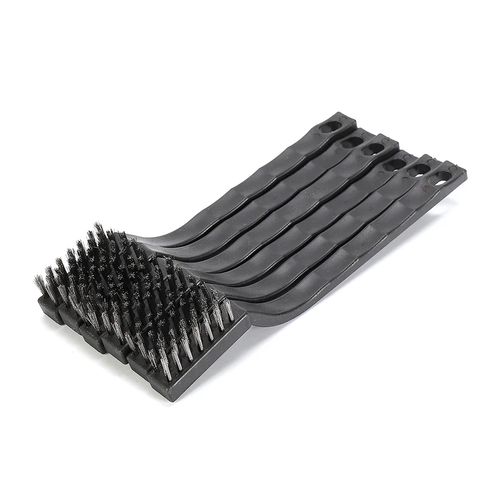 

6pcs Wire Brushes Detailing Finishing Polishing Sanding Stainless Steel Black Cleaning Brush Useful Convenient