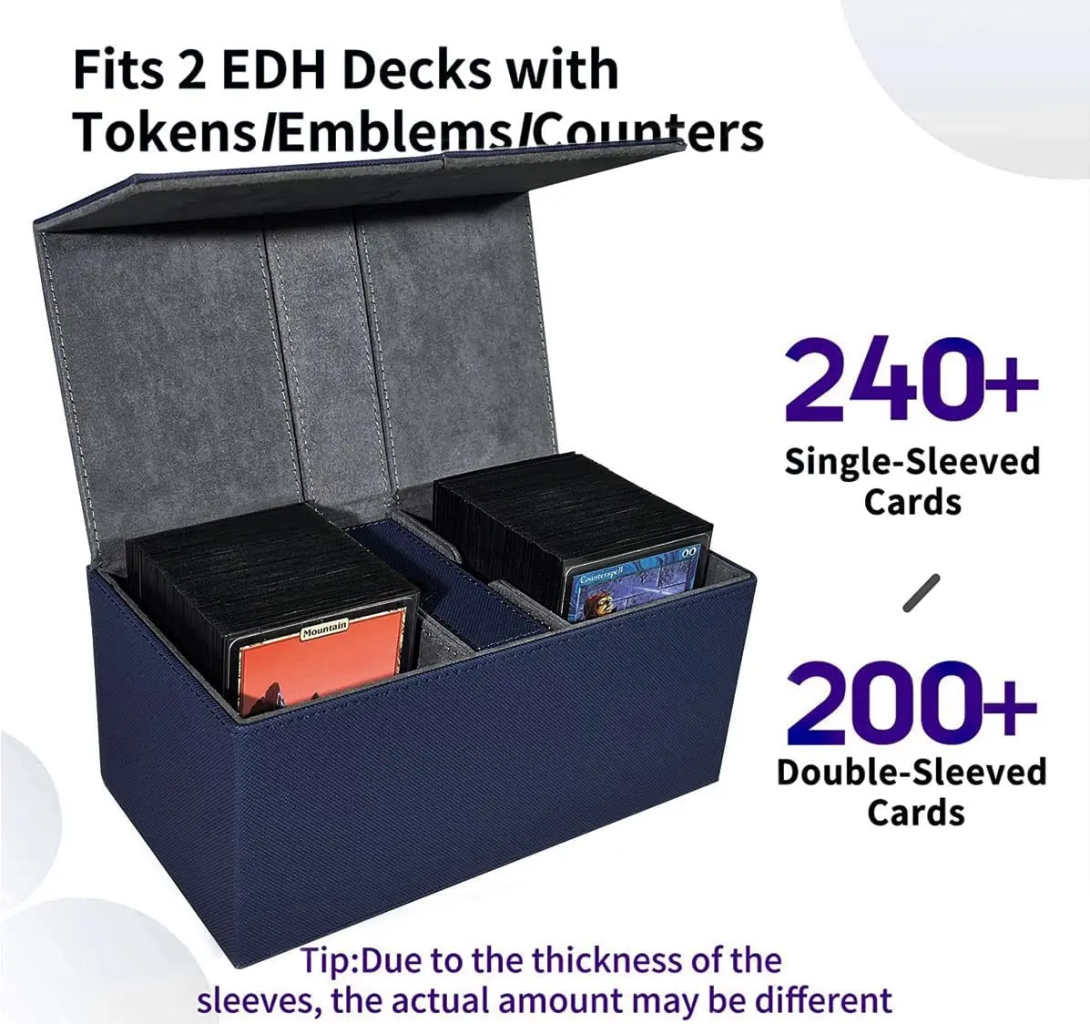 Double-deck card boxes are compatible with MTG cards. Leather card boxes are suitable for more than 200 sets of cards