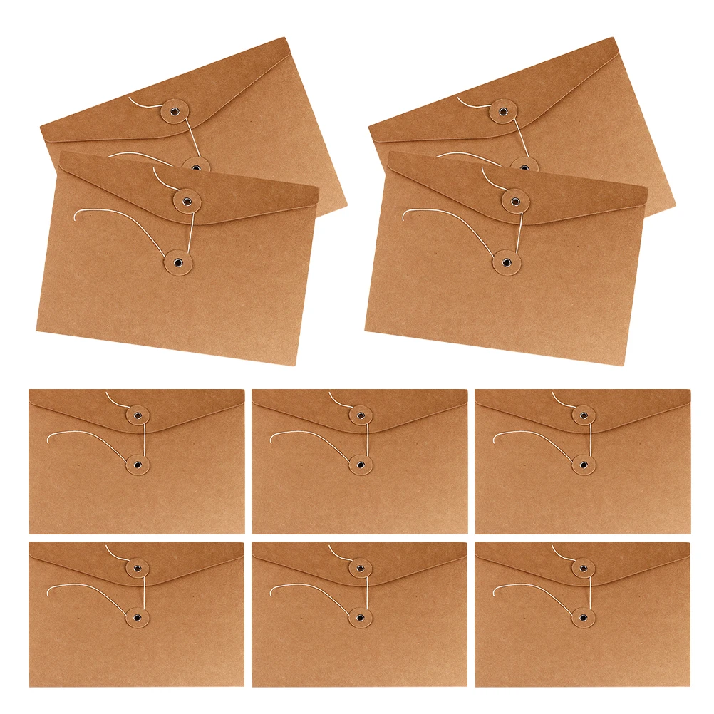 

10Pcs File Storage Bags Kraft Paper Envelope File Pouches Document Organizers Brown Paper Bag for Office Brown Cardboard Folders