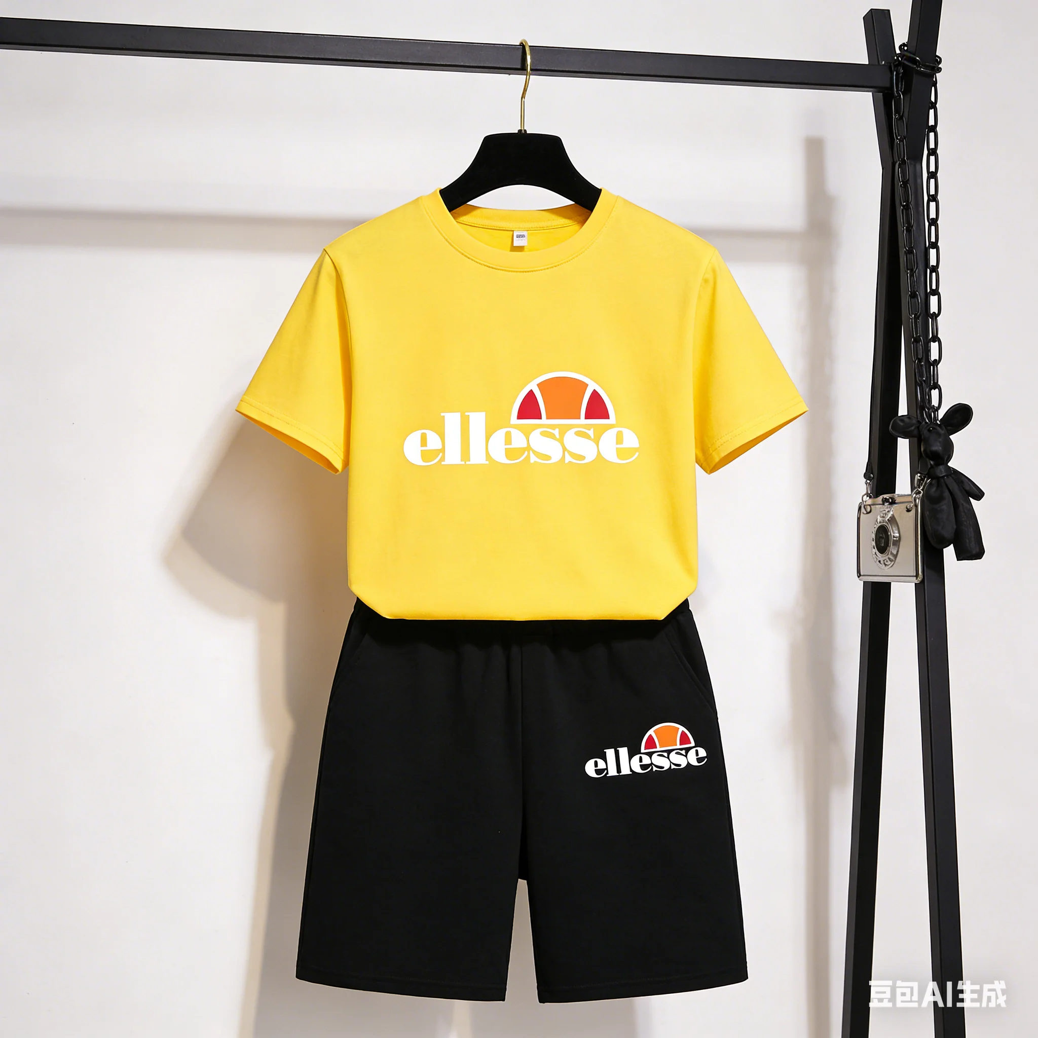 ELL Brand Kids Short Sleeve T-shirt & Shorts Set Summer Casual Outfit For Boys Girls 4-16Y