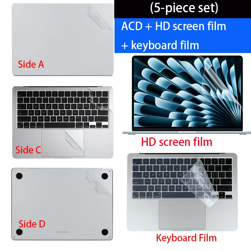 For new Macbook Air 15 M5/M4 Laptop skin sticker A3448/A3241 computer body shell protective film A3114/A2941 anti-scratch vinyl