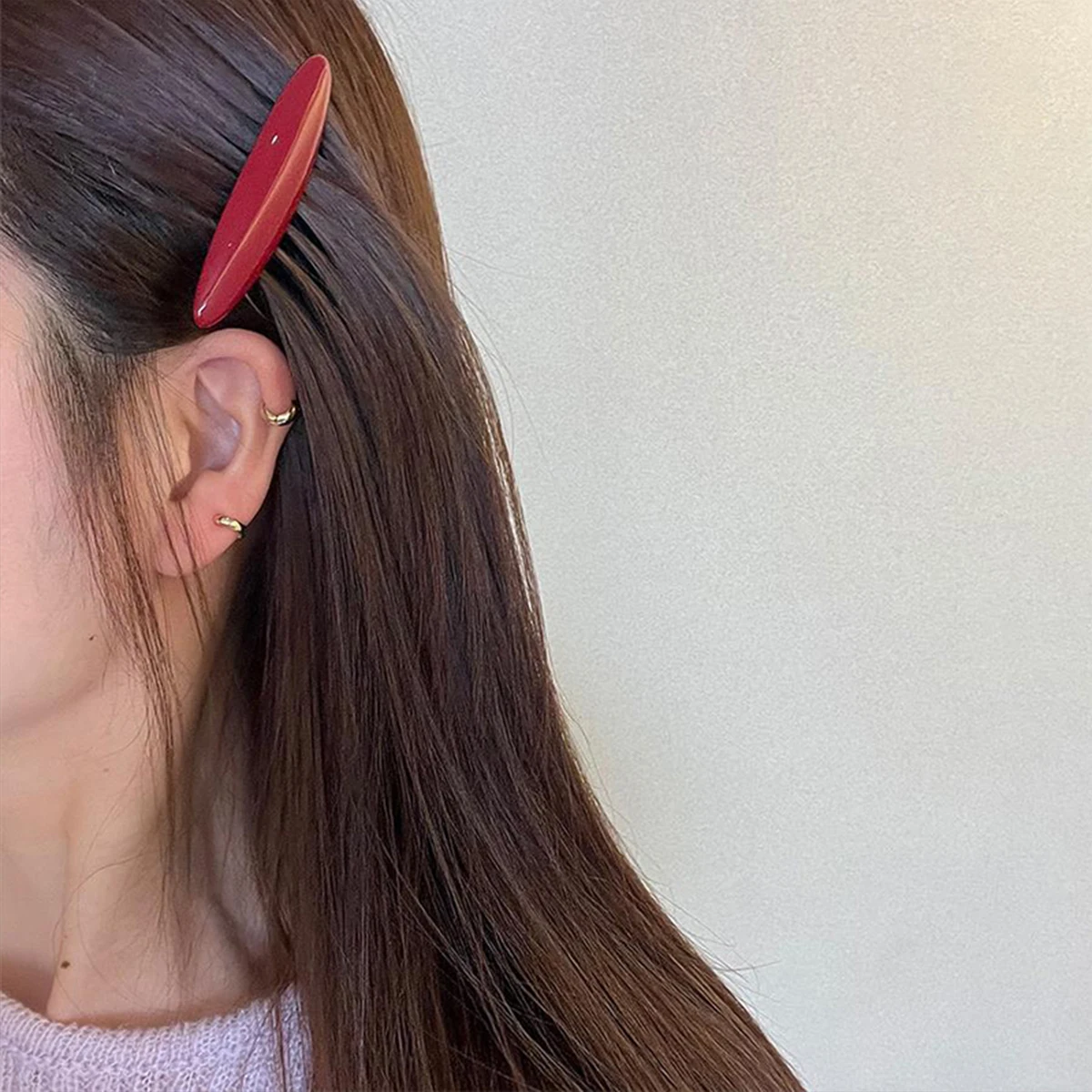1 Stück Neuer Retro Gold Standard Haarkamm, Hochwertiger Ovaler Umgekehrter Kamm, Acetat-Seitenclip Koreanische Version des Kopfbedeckungs-Haarkamms – Detail 2