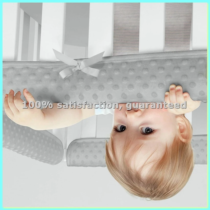 

Комплект из 3 защитных накладок на бортики кроватки для прорезывания зубов, двусторонняя защита от ушибов, мягкая противоударная угловая накладка - AD23