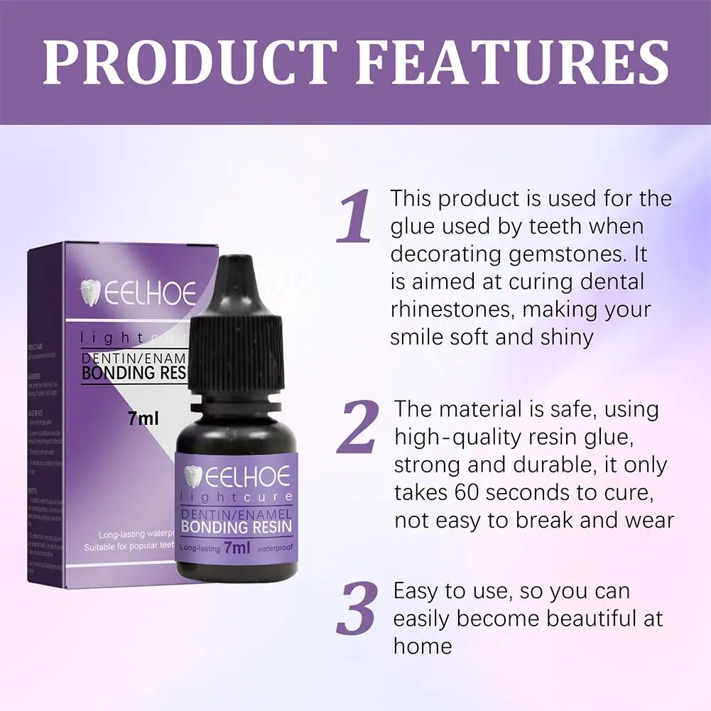 Tooth Gem Glue Strong Dental Adhesive DIY Teeth Jewelry Crystal Diamond Kit Orthodontic Bonding Gel Decoration
