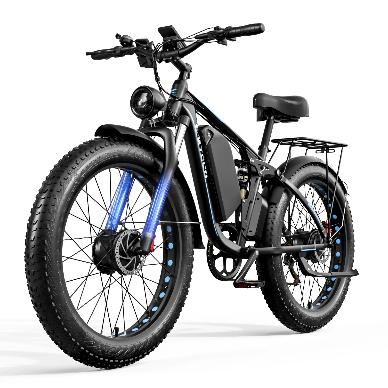 E-BYCCO EB7Pro Elektrofahrrad 52V23AH herausnehmbarer Akku Offroad-Elektrofahrrad 26*4.0 Fat Tire All-Terrain E-Bike
