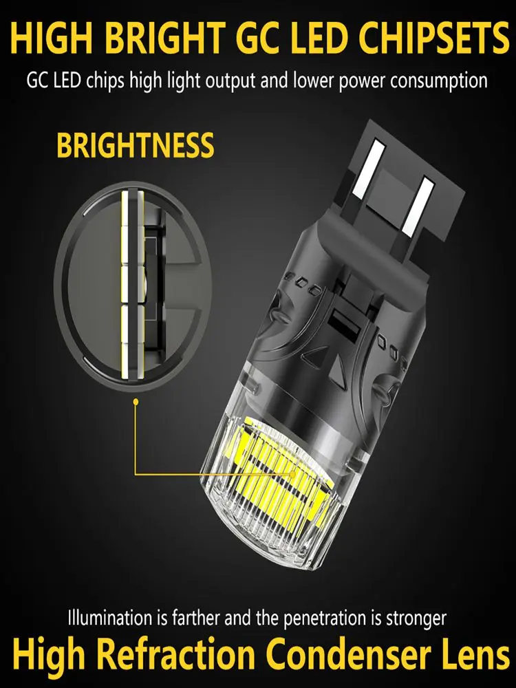 2x 7443 7444 T20 W21/5W W21W 7440 Żarówka LED Canbus do Volkswagen VW Passat 3G B8 B7 Beetle Światła do jazdy dziennej LED — zdjęcie 2