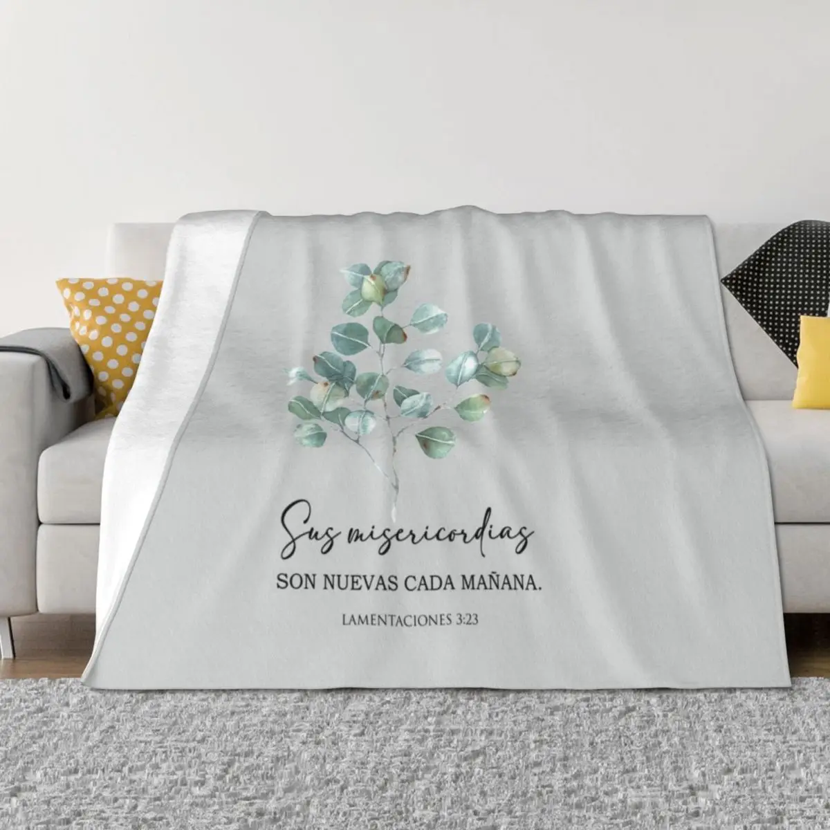 

Sus misericordias son nuevas cada maana spanish bible verse Throw Blanket Plaid Giant Sofa Tourist Soft Big Blankets