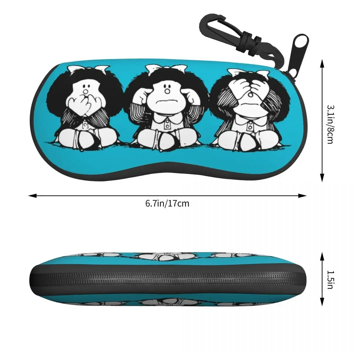 Custom Humors Mafalda Shell Glasses Case Unisex Fashion Quino Cartoon Manga Eyeglasses Case Sunglasses Protector Box