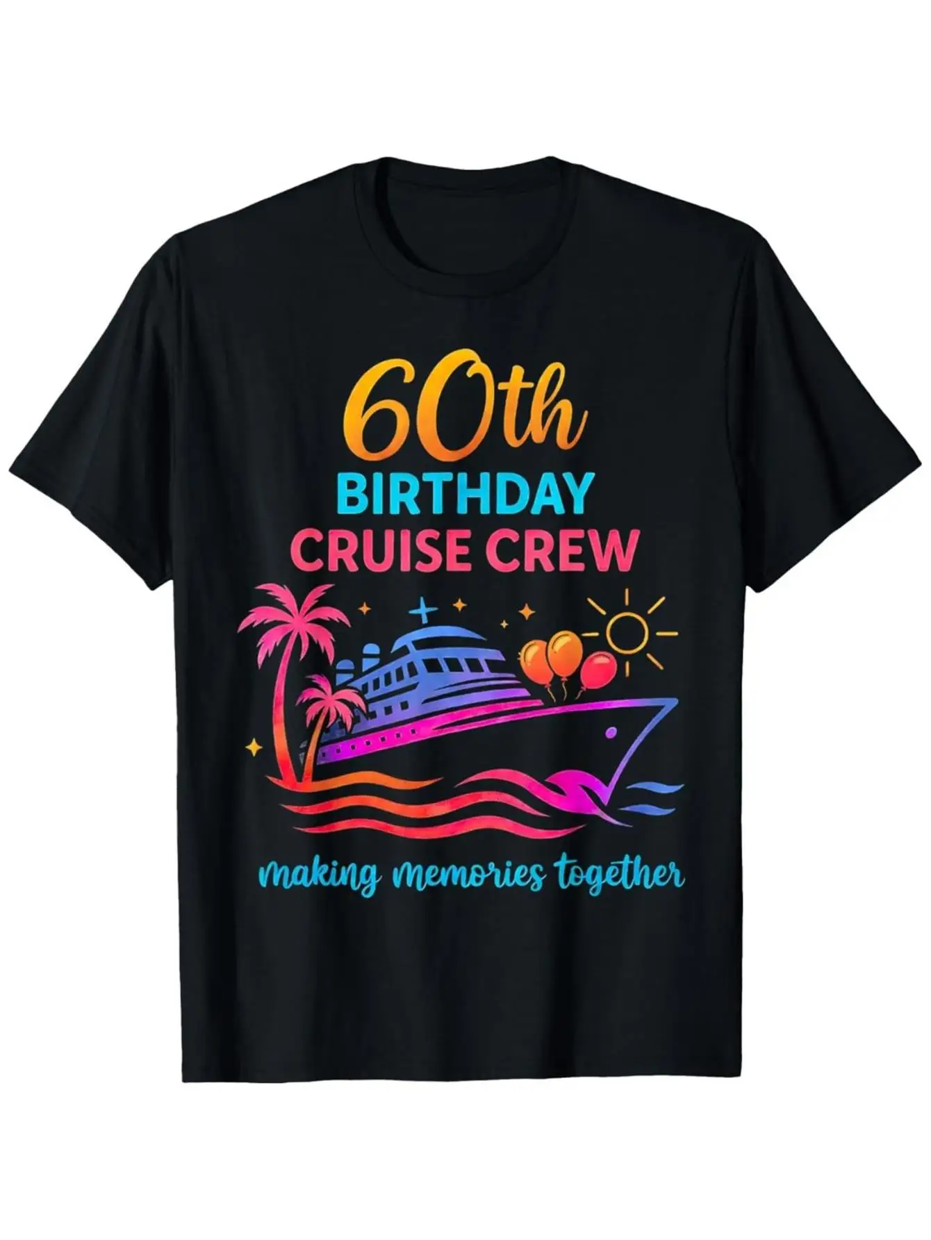 Men'S 60Th Birthday Cruise Matching Group T-Shirt - Ultra-Soft Breathable Cruise Vacation Tee with Cruise Squad, Comfort Fit Crew Neck for 60 Years Celebration Gift, Family And Friends Cruise Wear