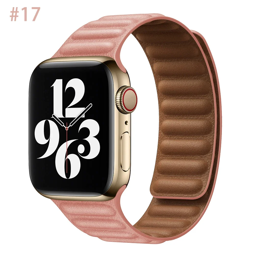 Leather Strap for Apple Watch Band 45mm41mm 44mm 40mm Original Magnetic Loop Link Bracelet IWatch Ultar2 49mm 10 9 7 6 3 42 46mm