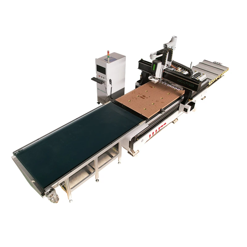Router CNC garis produksi kerja kayu otomatis memuat dan membongkar mesin bersarang untuk kabinet mebel Cnc